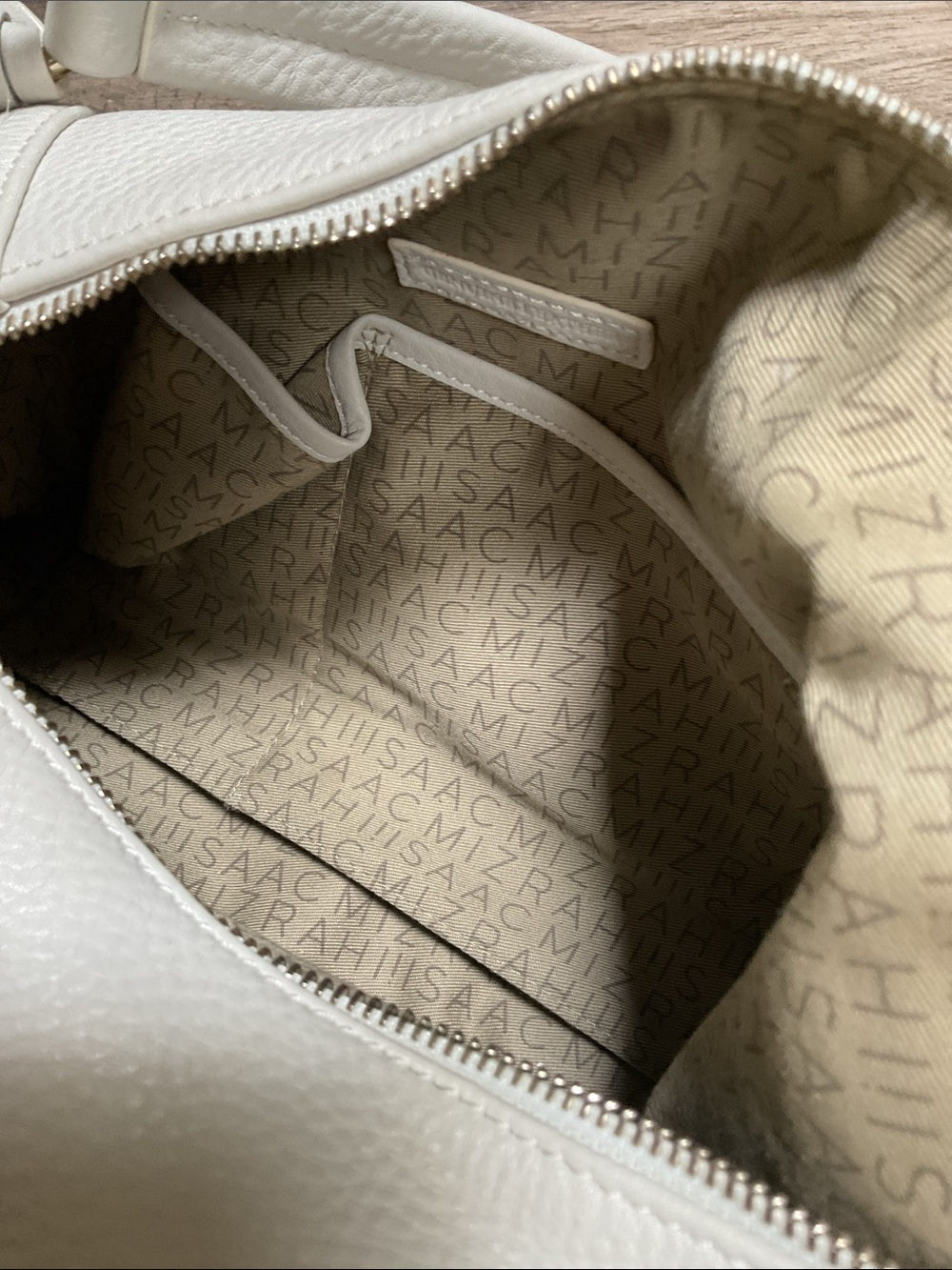 Isaac Mizrahi White Leather Shoulder Hobo with Tassel - Picture 5 of 7